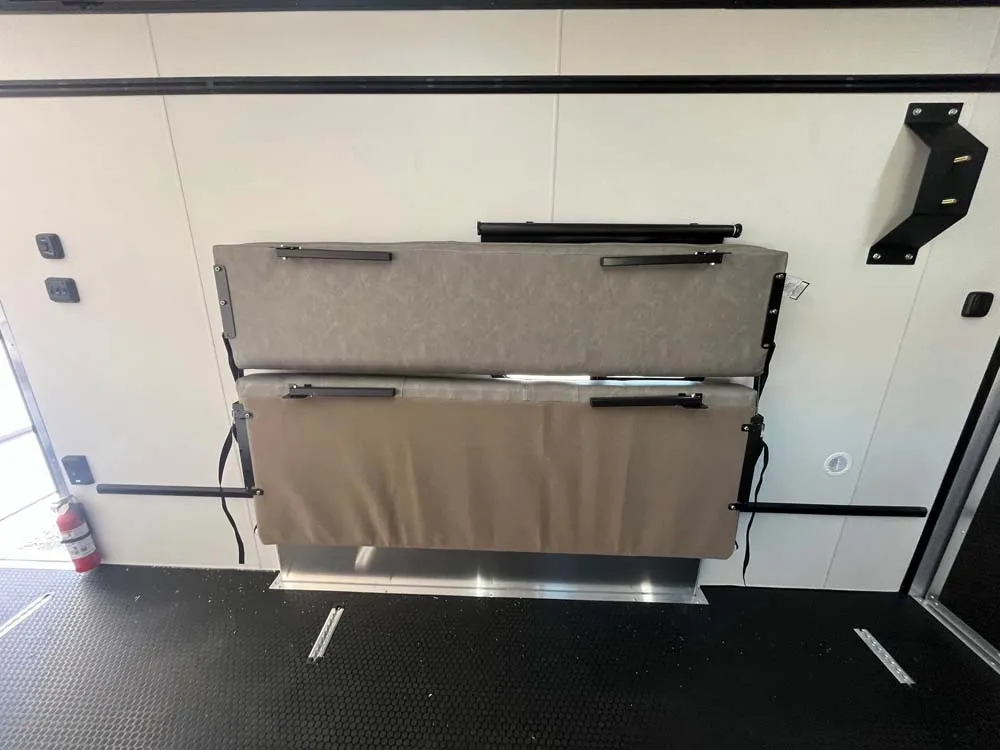 7.5 x 16 ATC STO 450 Cargo Trailer Tandem Polar White 0096 fold out couch up