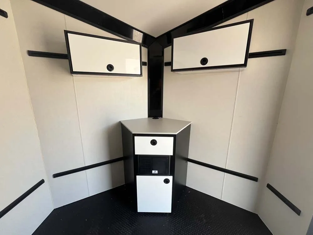 7.5 x 16 ATC STO 450 Cargo Trailer Tandem Polar White 0096 front storage cabinets