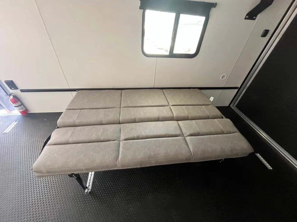 7.5 x 16 ATC STO 450 Cargo Trailer Tandem Polar White 0096 fold out bed down