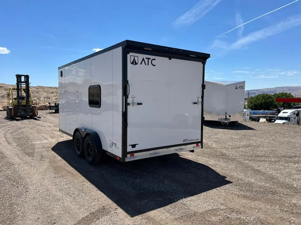 7.5 x 16 ATC STO 450 Cargo Trailer Tandem Polar White left rear