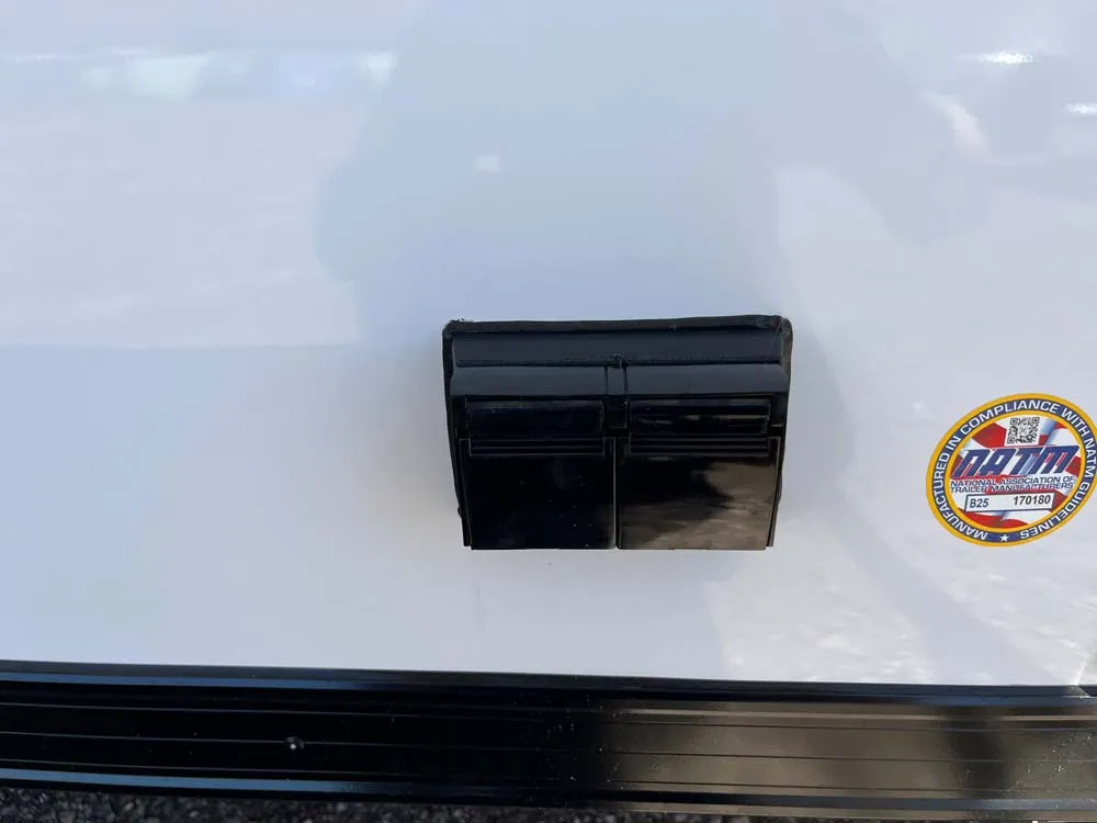 7.5 x 16 ATC STO 450 Cargo Trailer Tandem Polar White outside power ports