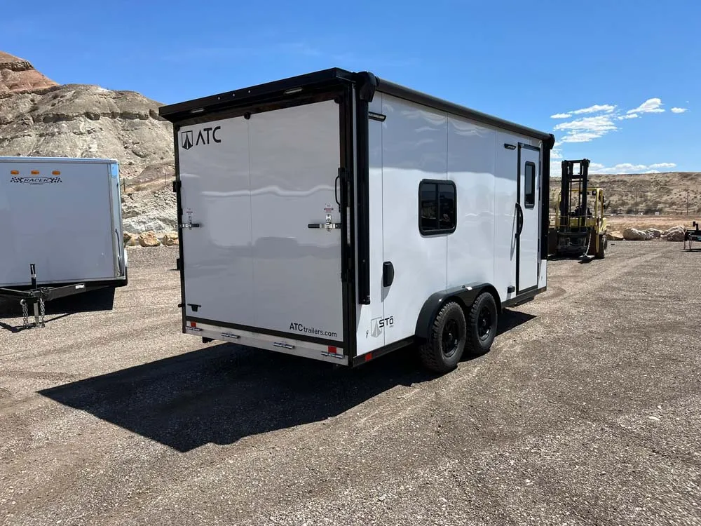 7.5 x 16 ATC STO 450 Cargo Trailer Tandem Polar White right rear
