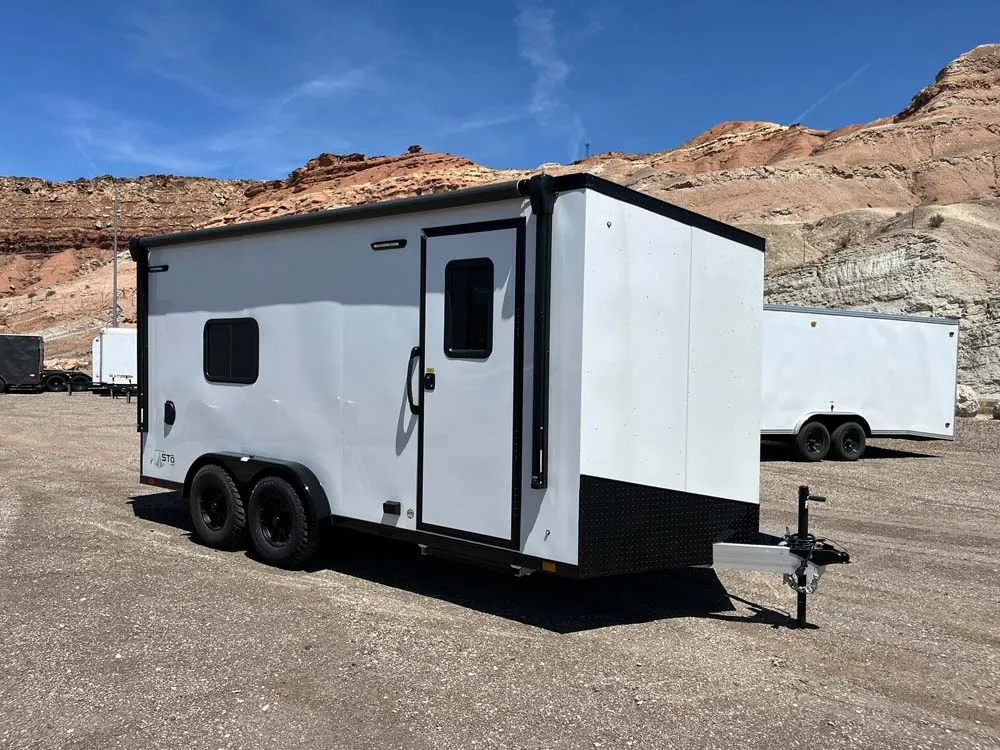 7.5 x 16 ATC STO 450 Cargo Trailer Tandem Polar White right front