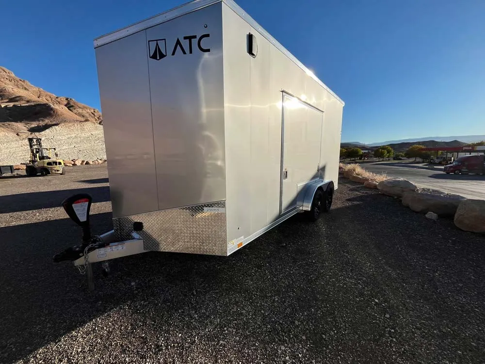 7.5 x 16 ATC STO 450 Cargo Trailer Tandem Silver Frost