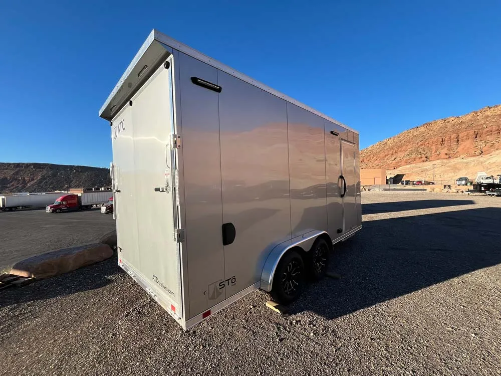 7.5 x 16 ATC STO 450 Cargo Trailer Tandem Silver Frost right rear