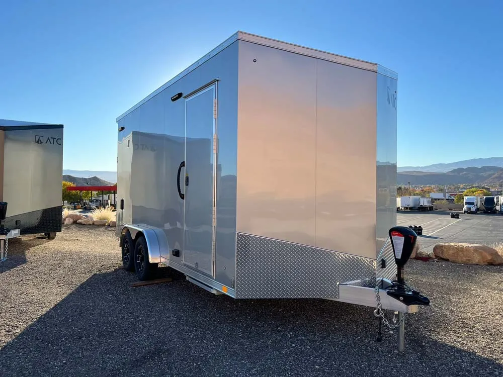 7.5 x 16 ATC STO 450 Cargo Trailer Tandem Silver Frost right front