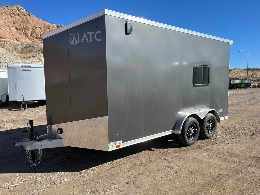 7 x 14 ATC STO 450 Cargo Trailer Tandem Med Charcoal