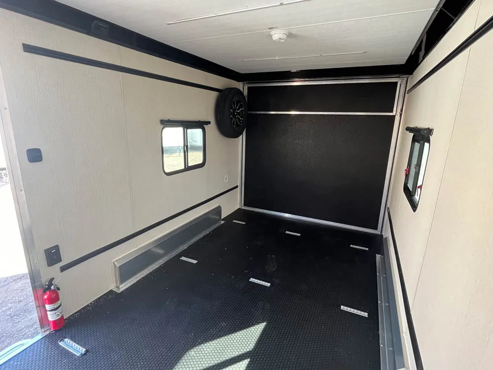 7 x 14 ATC STO 450 Cargo Trailer Tandem Med Charcoal Inside Towards Rear