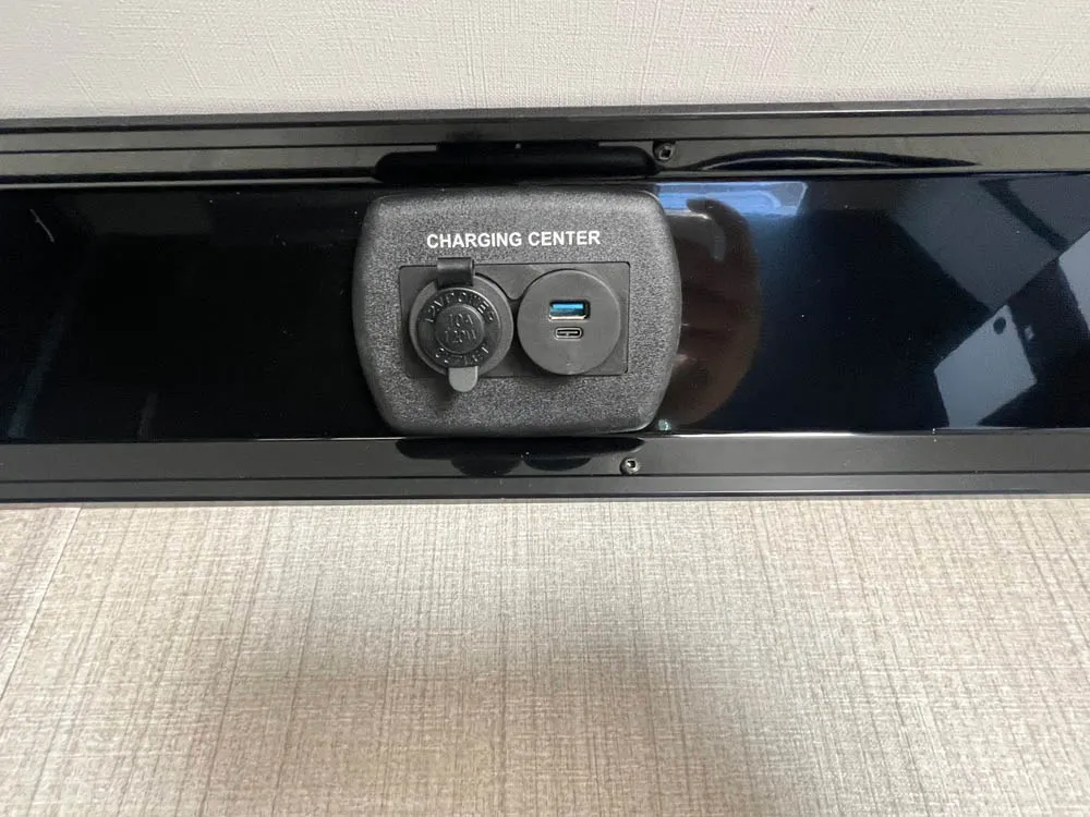 7 x 14 ATC STO 450 Cargo Trailer Tandem Med Charcoal Charging Ports