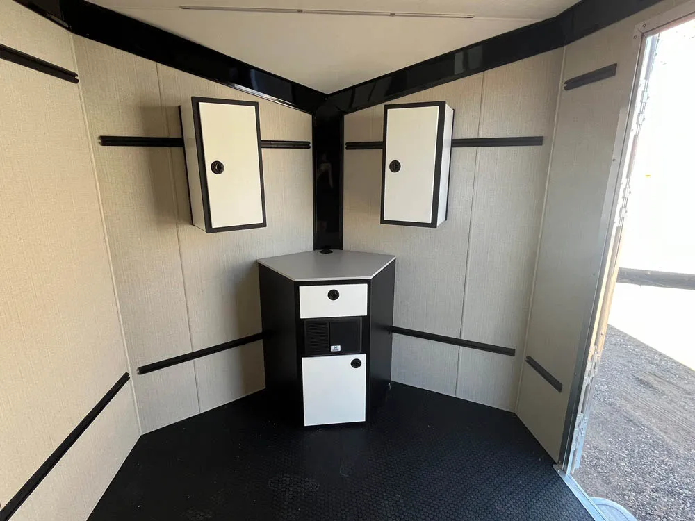 7 x 14 ATC STO 450 Cargo Trailer Tandem Med Charcoal Cabinets