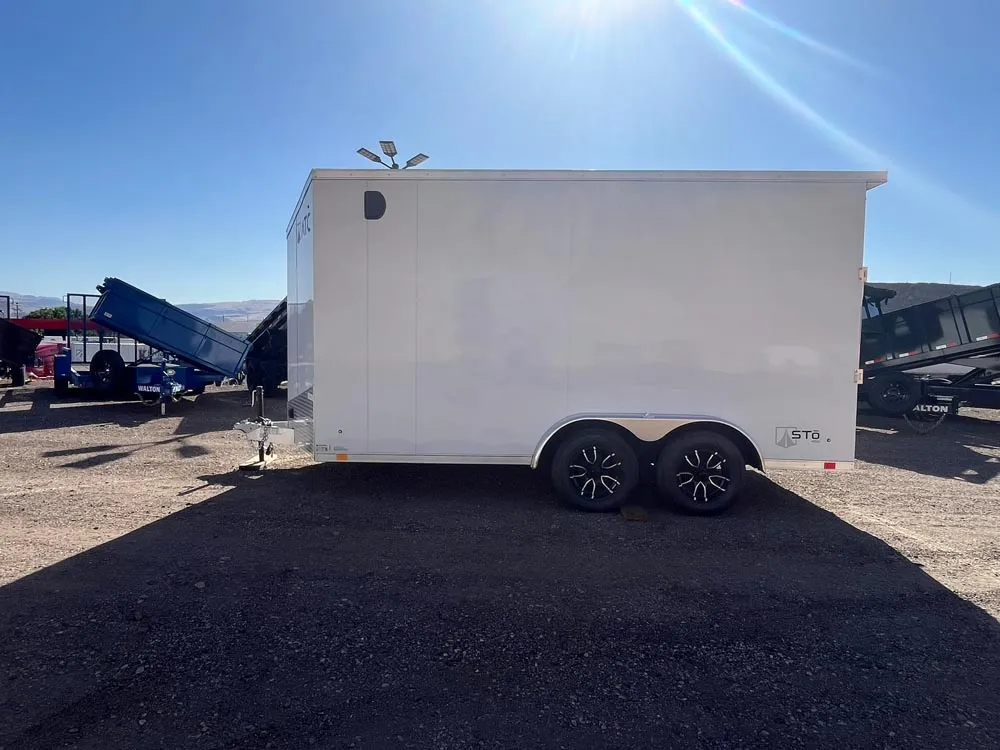 7.5 x 14 ATC STO 450 Cargo Trailer Tandem Polar White left side