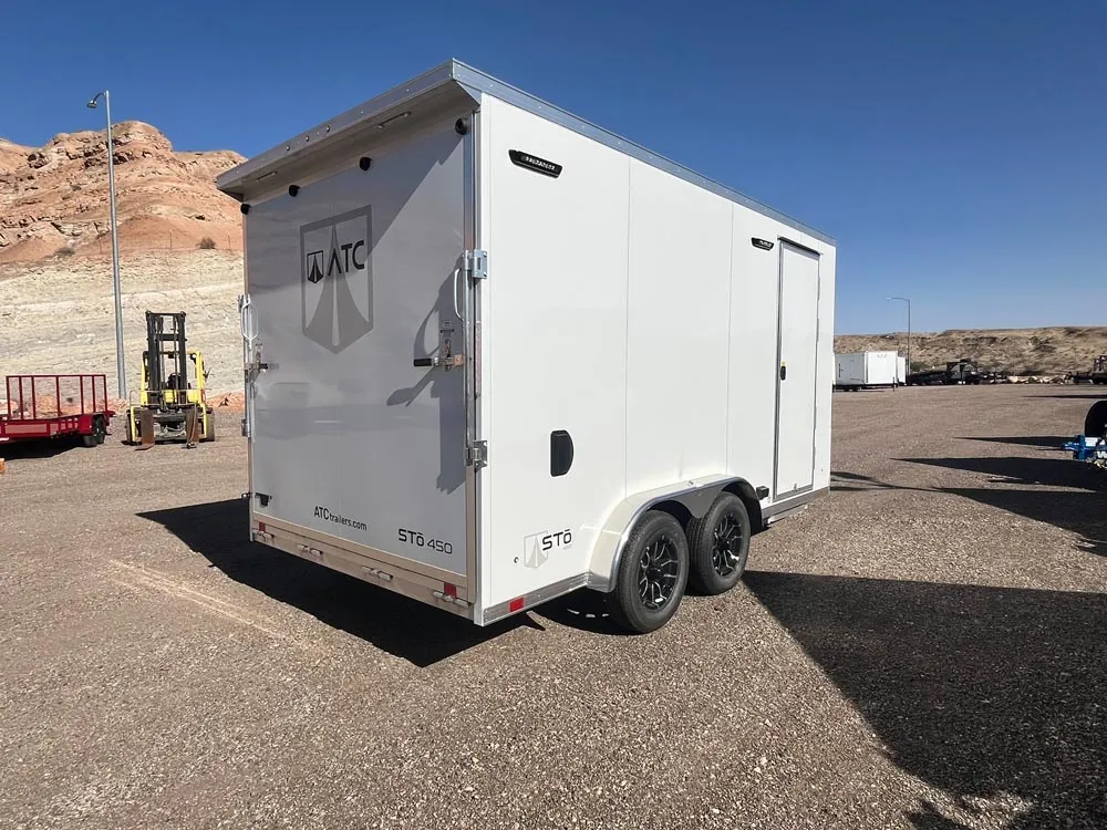 7.5 x 14 ATC STO 450 Cargo Trailer Tandem Polar White right rear