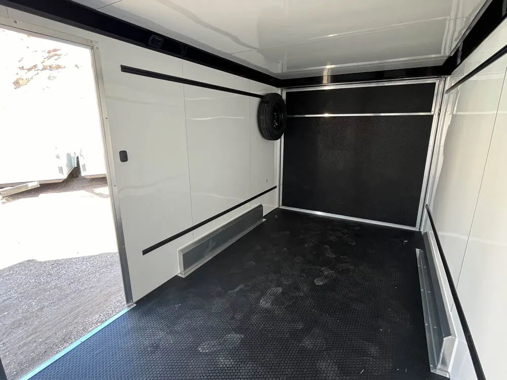 7 x 14 ATC STO 450 Cargo Trailer Tandem White Inside Towards Rear