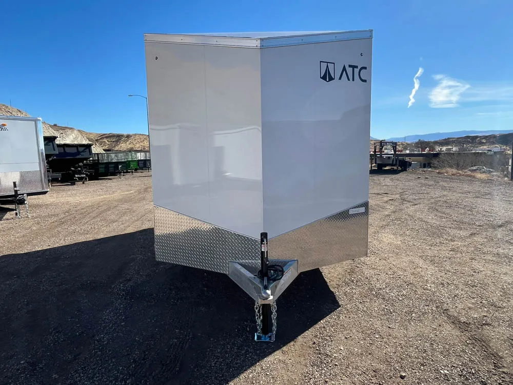 7 x 14 ATC STO 450 Cargo Trailer Tandem White Front