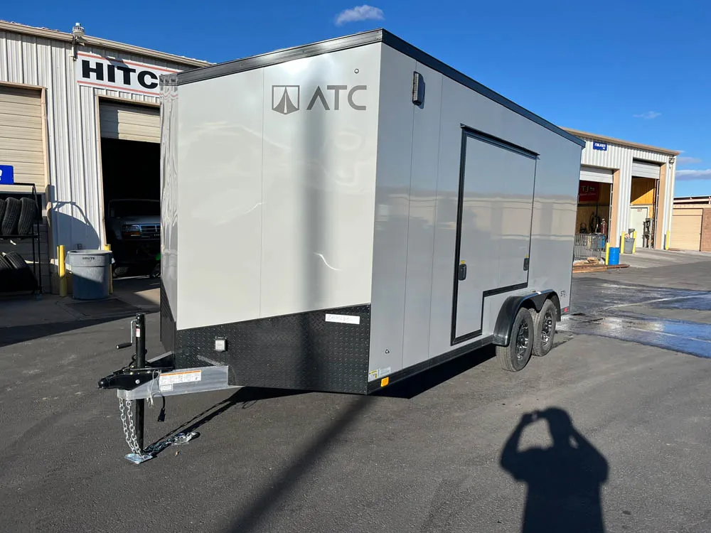 7 x 16 ATC STO 450 Cargo Trailer Tandem Dove Grey