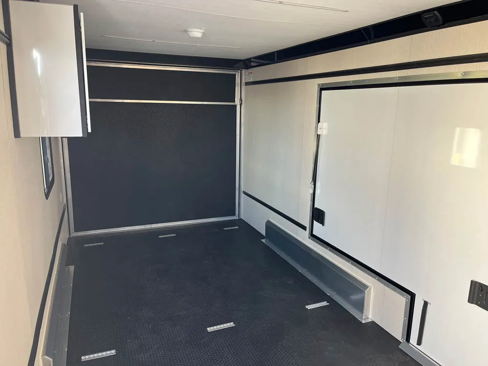 7 x 16 ATC STO 450 Cargo Trailer Tandem Dove Grey Inside Towards Rear