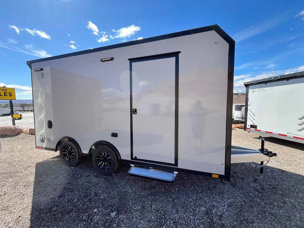 8.5 x 16 ATC STO 450 Cargo Trailer Tandem Dove Grey right side