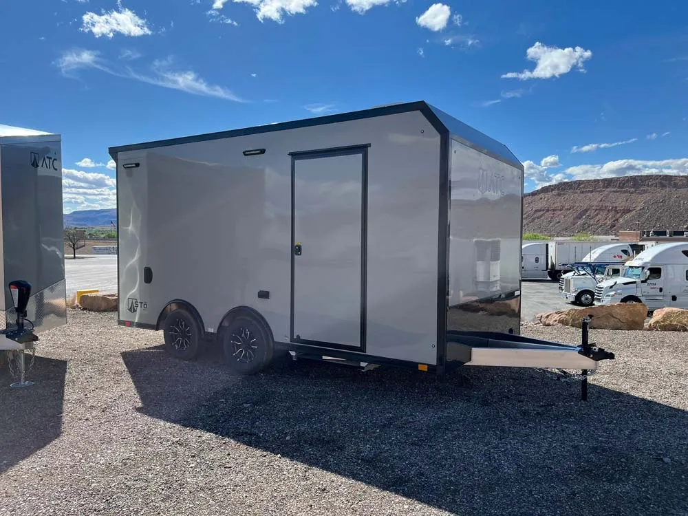 8.5 x 16 ATC STO 450 Cargo Trailer Tandem Dove Grey right side 2