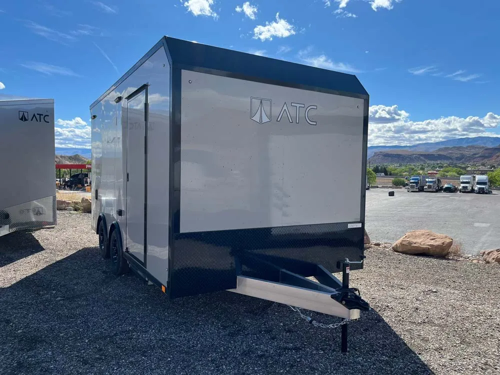 8.5 x 16 ATC STO 450 Cargo Trailer Tandem Dove Grey right front