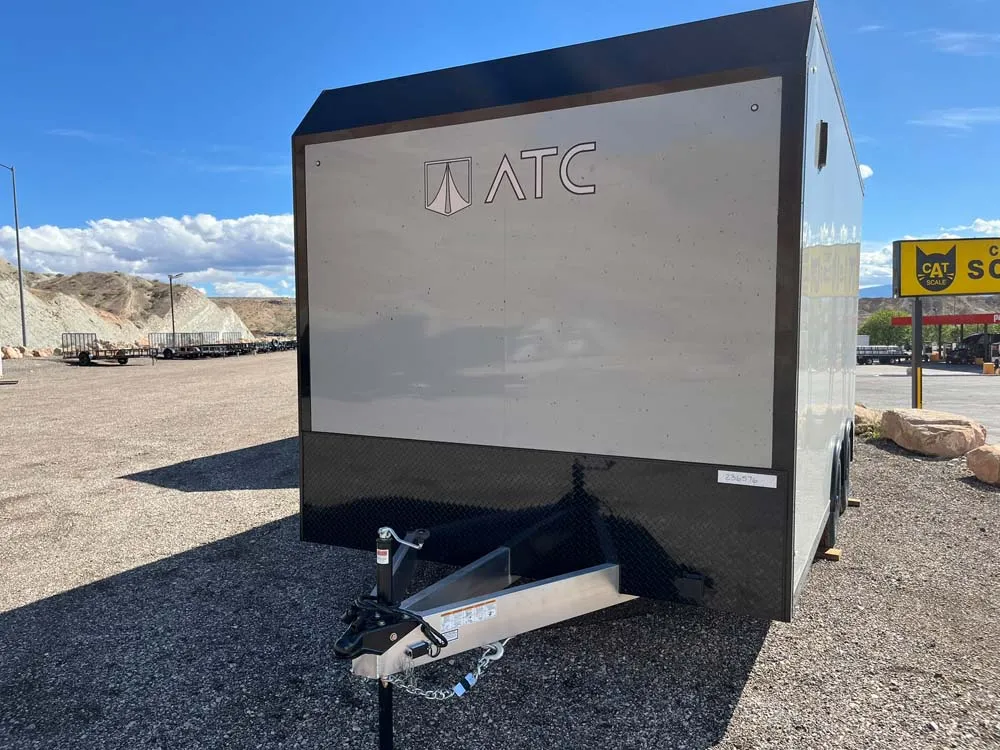 8.5 x 16 ATC STO 450 Cargo Trailer Tandem Dove Grey front close