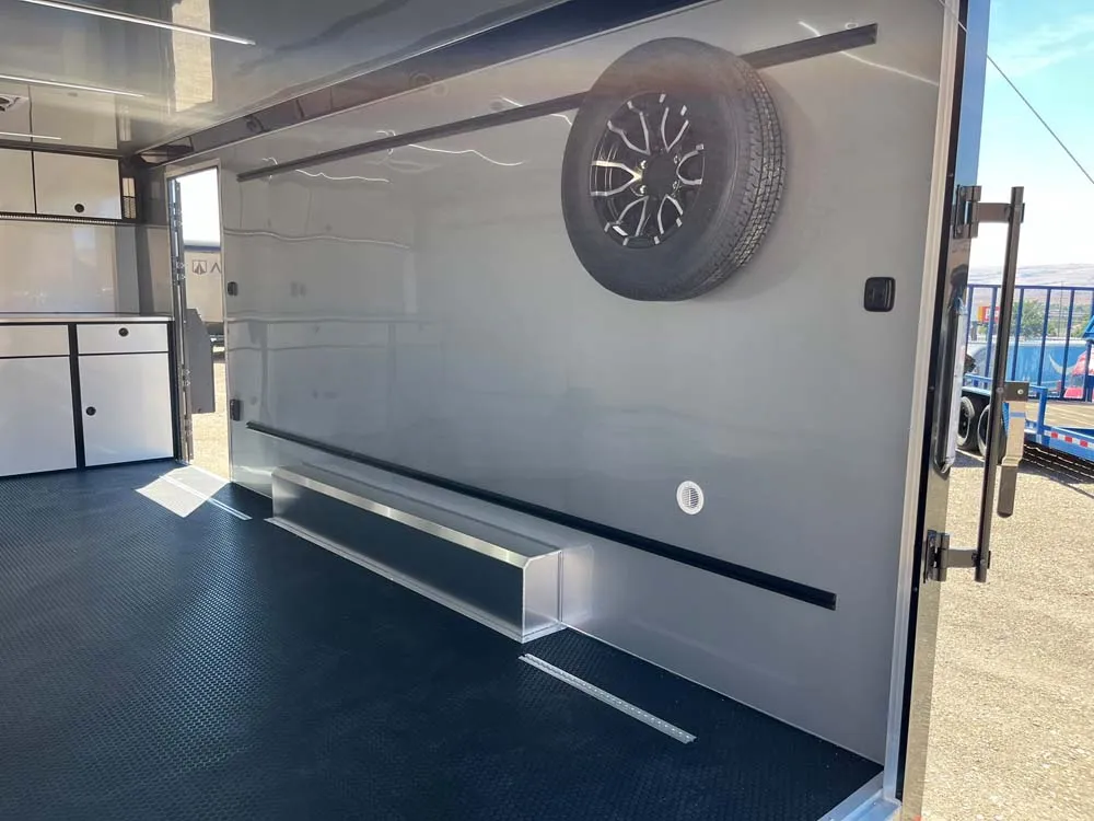 8.5 x 20 ATC STO 450 Cargo Trailer Tandem Silver Frost inside right wall