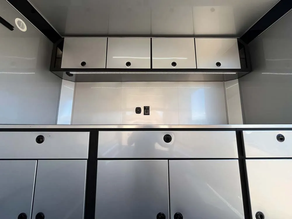 8.5 x 20 ATC STO 450 Cargo Trailer Tandem Silver Frost bottom cabinets