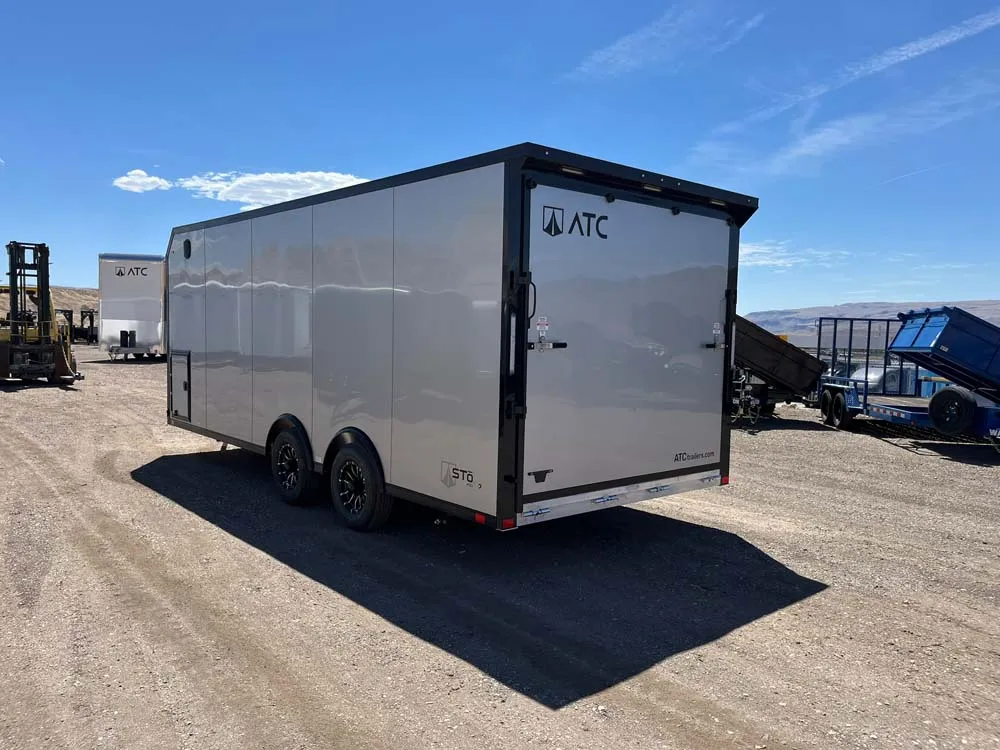 8.5 x 20 ATC STO 450 Cargo Trailer Tandem Silver Frost left rear