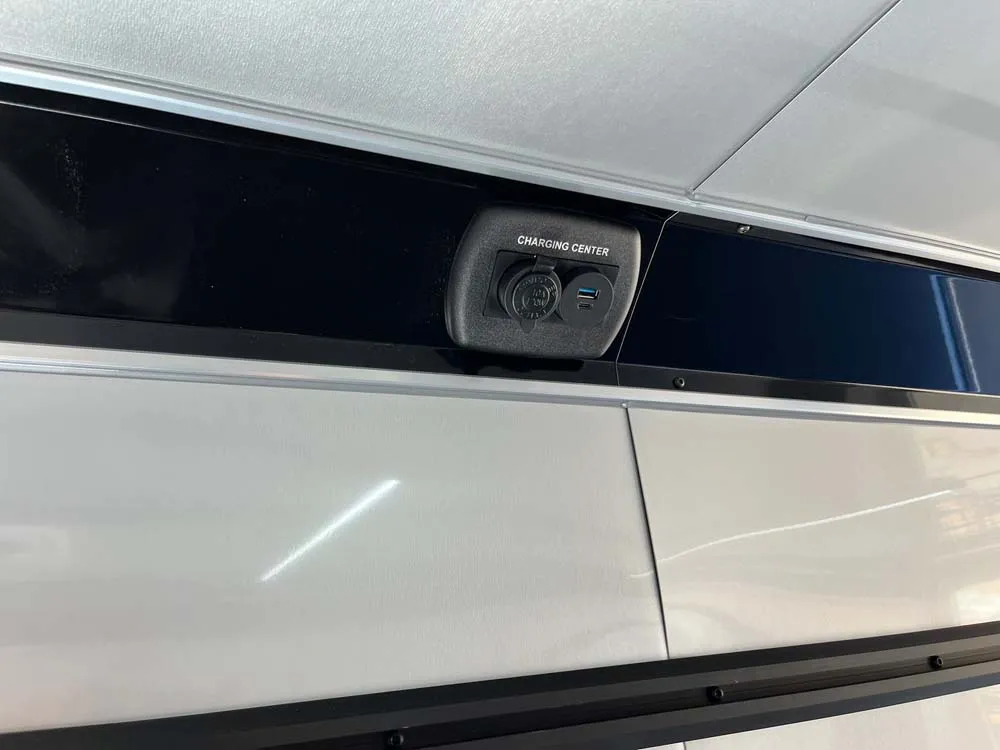 8.5 x 20 ATC STO 450 Cargo Trailer Tandem Silver Frost charging power ports