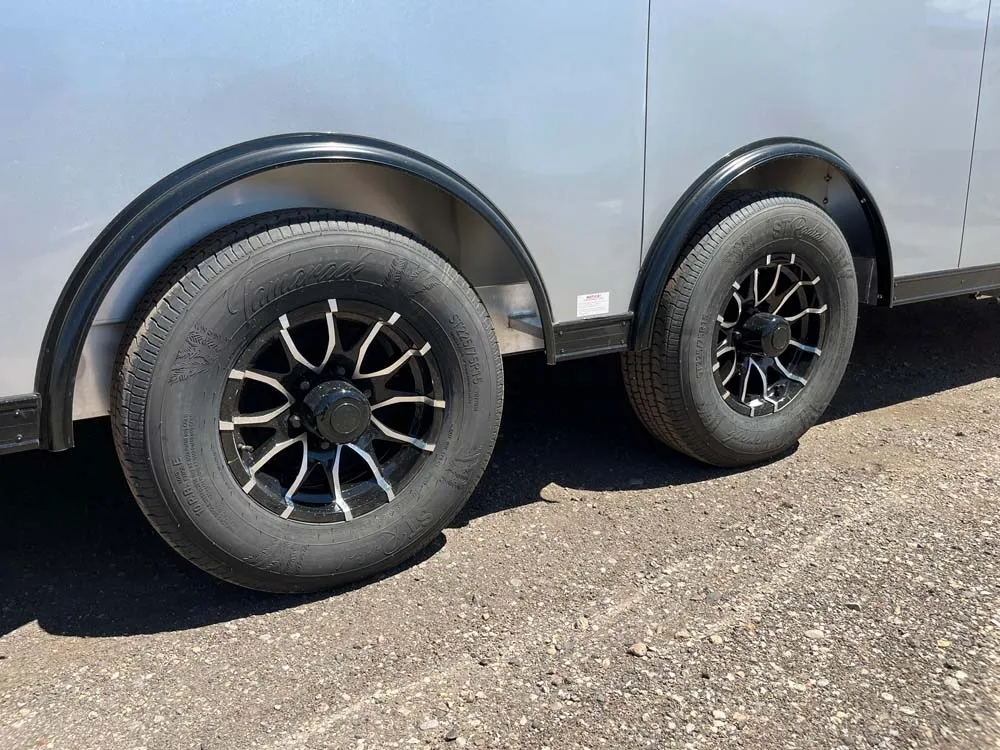 8.5 x 20 ATC STO 450 Cargo Trailer Tandem Silver Frost tires and wheels