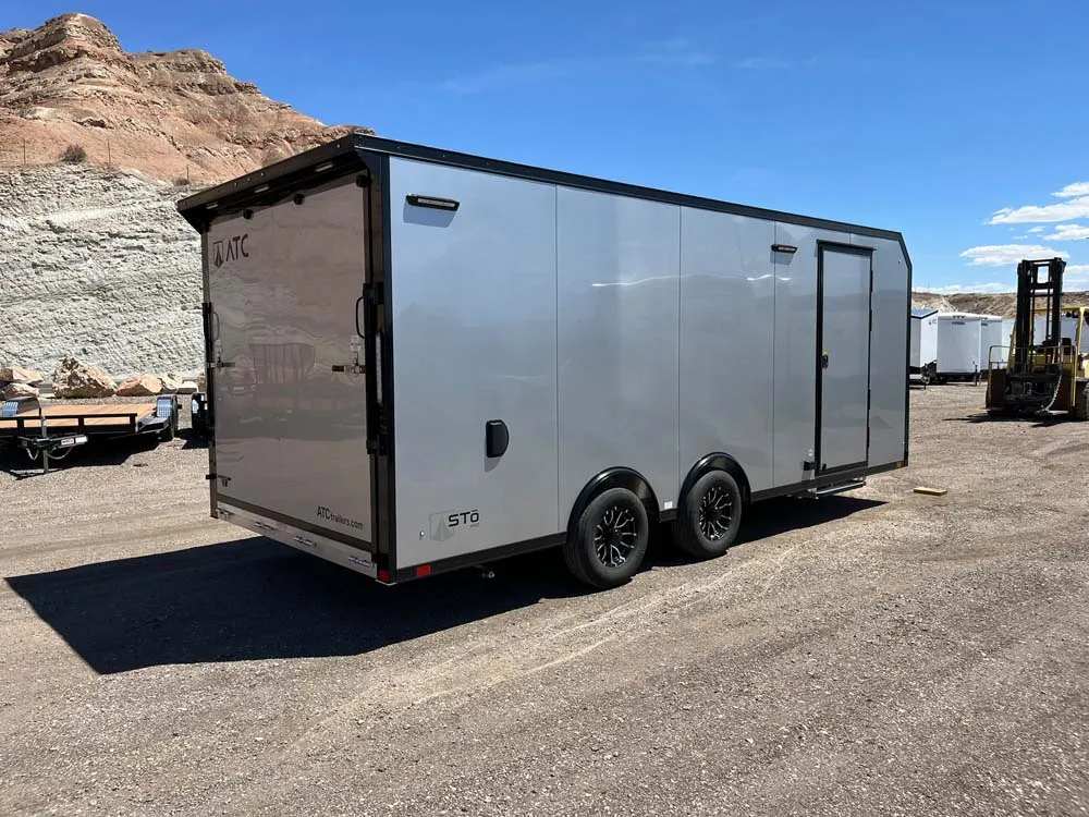 8.5 x 20 ATC STO 450 Cargo Trailer Tandem Silver Frost right rear