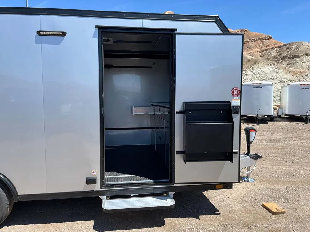 8.5 x 20 ATC STO 450 Cargo Trailer Tandem Silver Frost side door