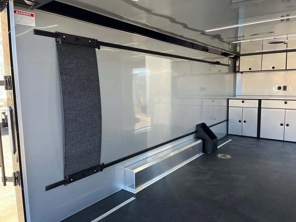 8.5 x 20 ATC STO 450 Cargo Trailer Tandem Silver Frost inside left wall