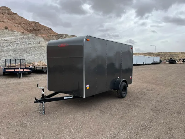 6 x 12 Carson Cargo Trailer Single Ramp Door Gray