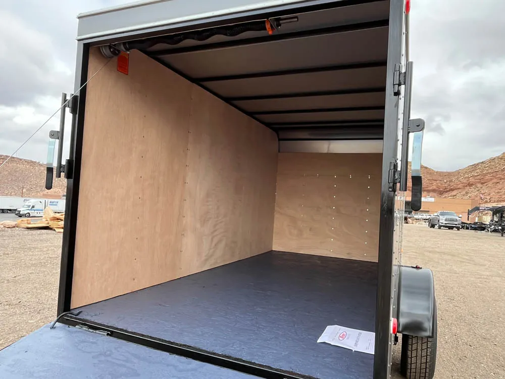 6 x 12 Carson Cargo Trailer Single Ramp Door Gray Indside