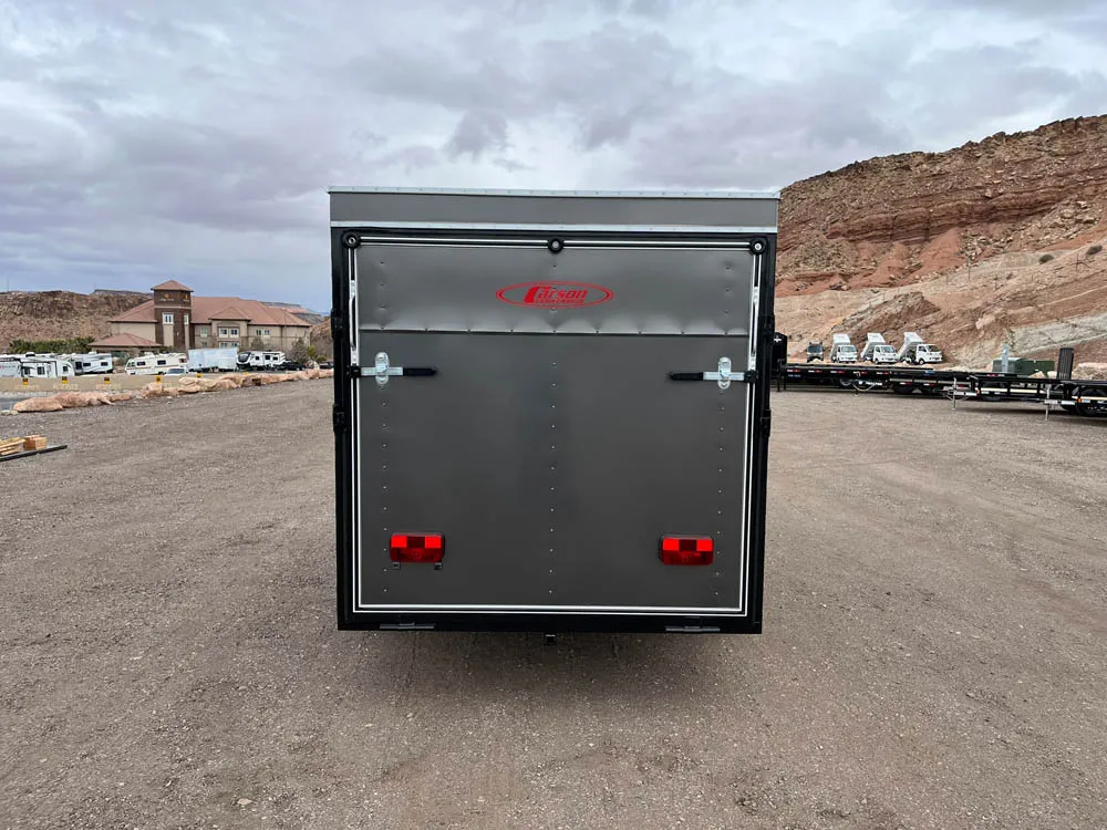 6 x 12 Carson Cargo Trailer Single Ramp Door Gray Rear