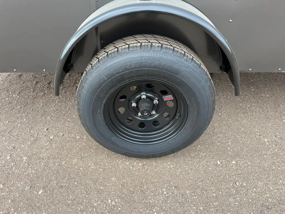6 x 12 Carson Cargo Trailer Single Ramp Door Gray Tire