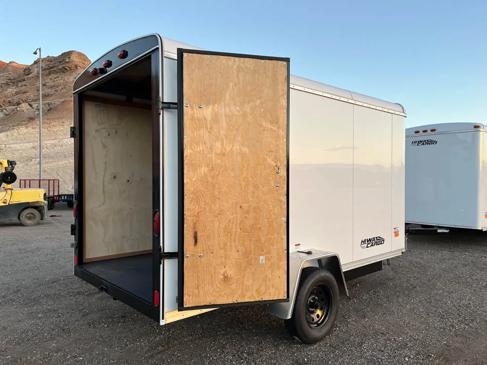 6 x 12 Carson HiWay Cargo Trailer Single Barn Doors right rear