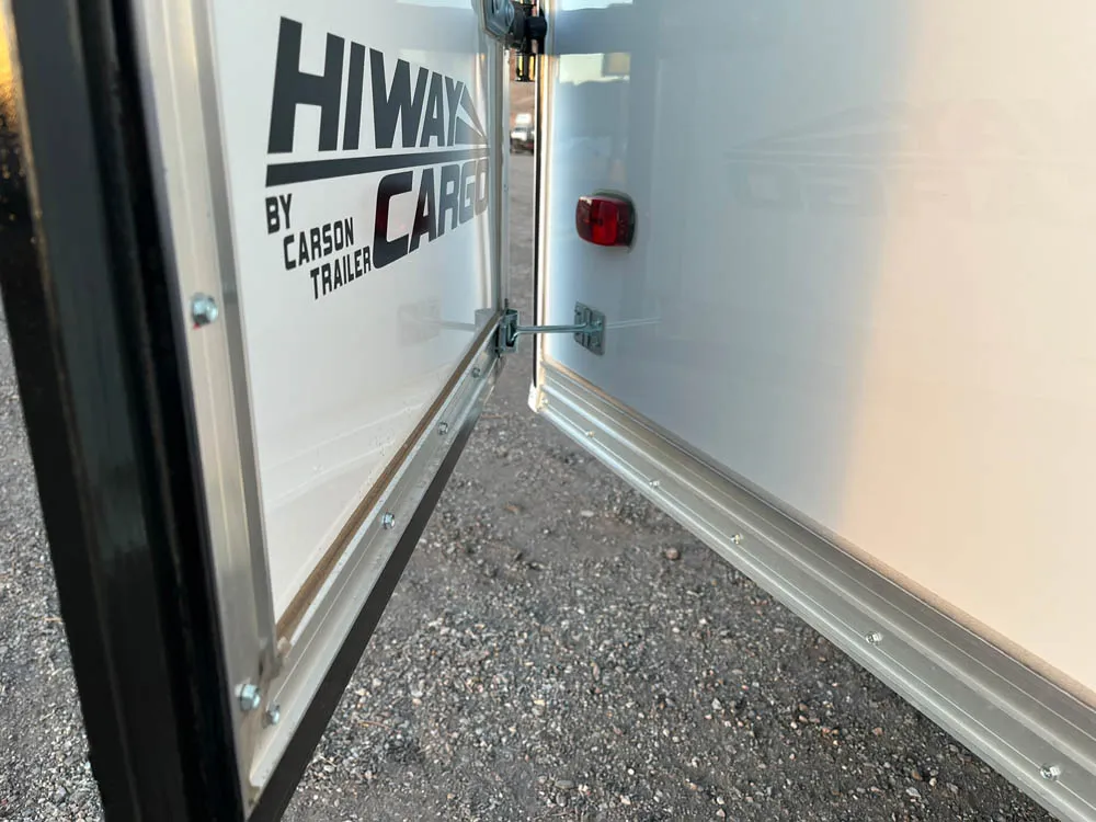 6 x 12 Carson HiWay Cargo Trailer Single Barn Doors left rear door lock
