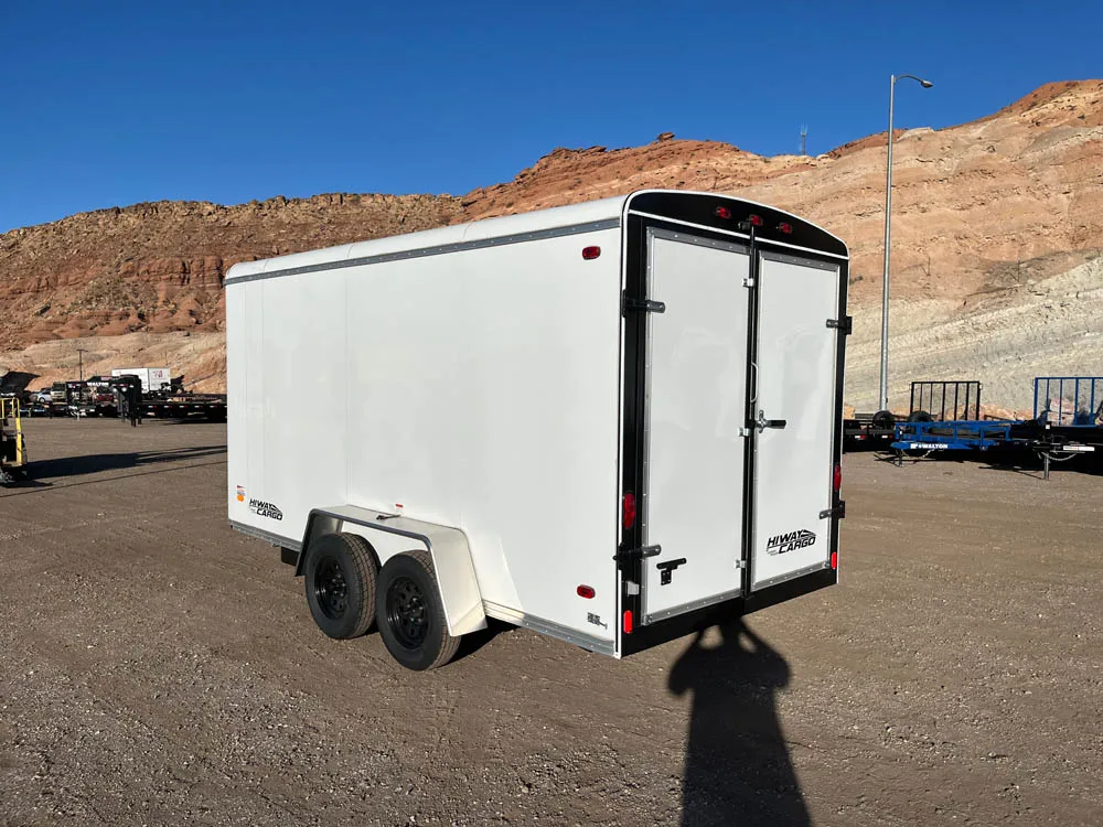 7 x 14 Carson HiWay Cargo Trailer Tandem Barns Doors left rear