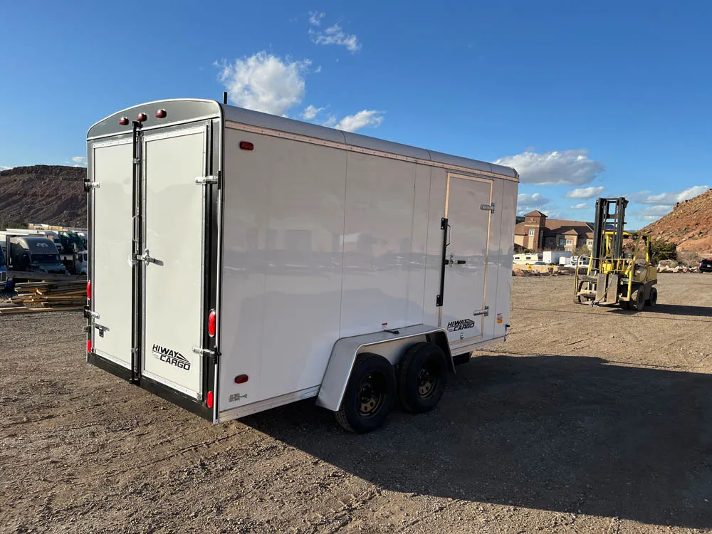 7 x 14 Carson HiWay Cargo Trailer Tandem Barns Doors right rear