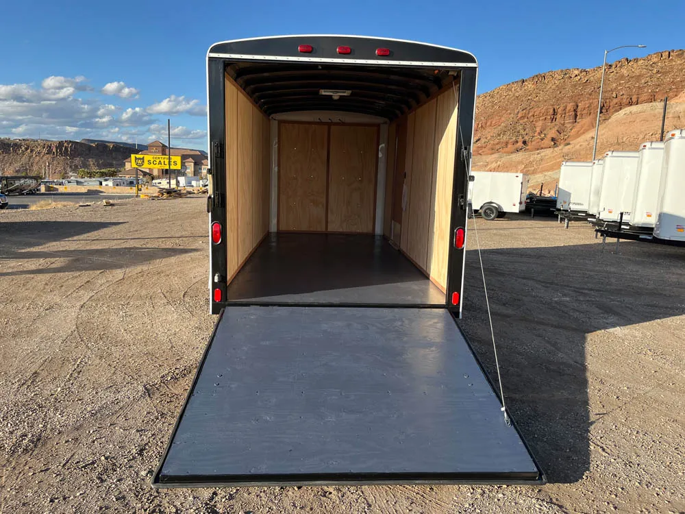 7 x 16 Carson HiWay Cargo Trailer Tandem Ramp Door rear ramp open