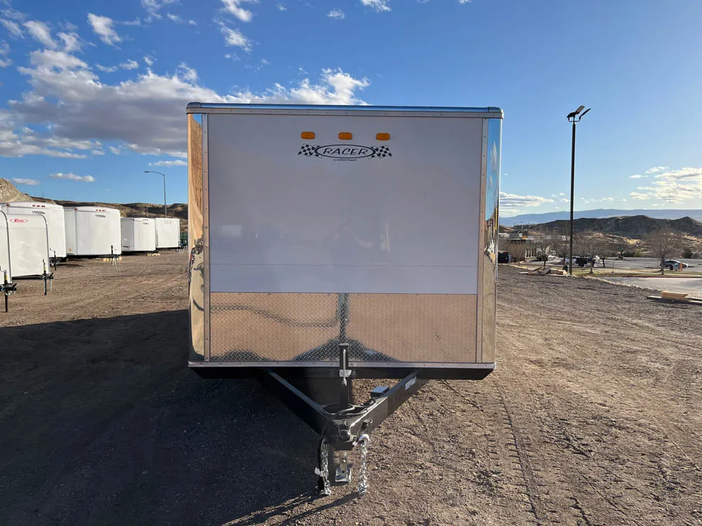 8.5 x 26 Carson Racer Deluxe Cargo Trailer Tandem Ramp Door front