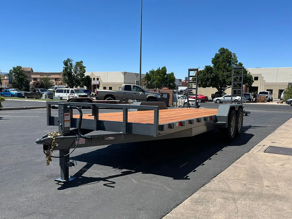 7 x 20 GMS Flat Bed Trailer 14K Tandem Gray