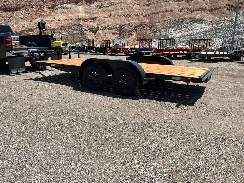 7 x 16 GMS Flat Bed Trailer 7K Tandem left rear