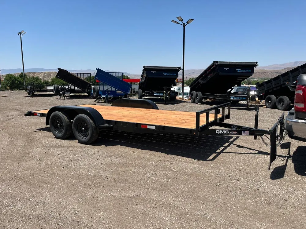 7 x 16 GMS Flat Bed Trailer 7K Tandem right front