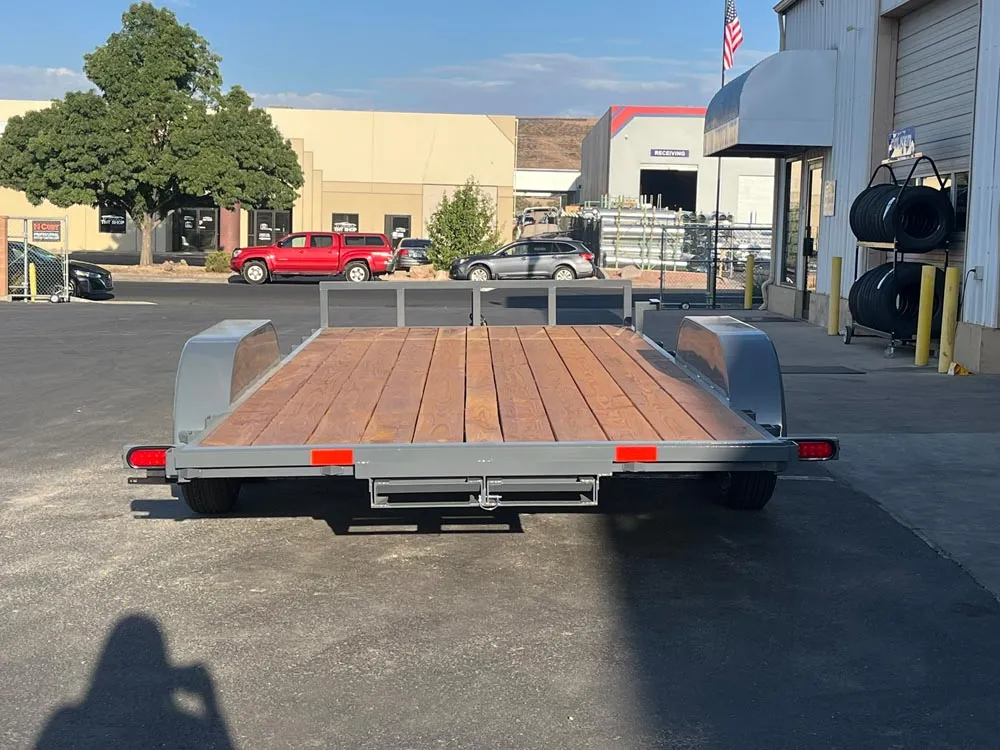 7 x 16 GMS Flat Bed Trailer 7K Tandem Gray rear