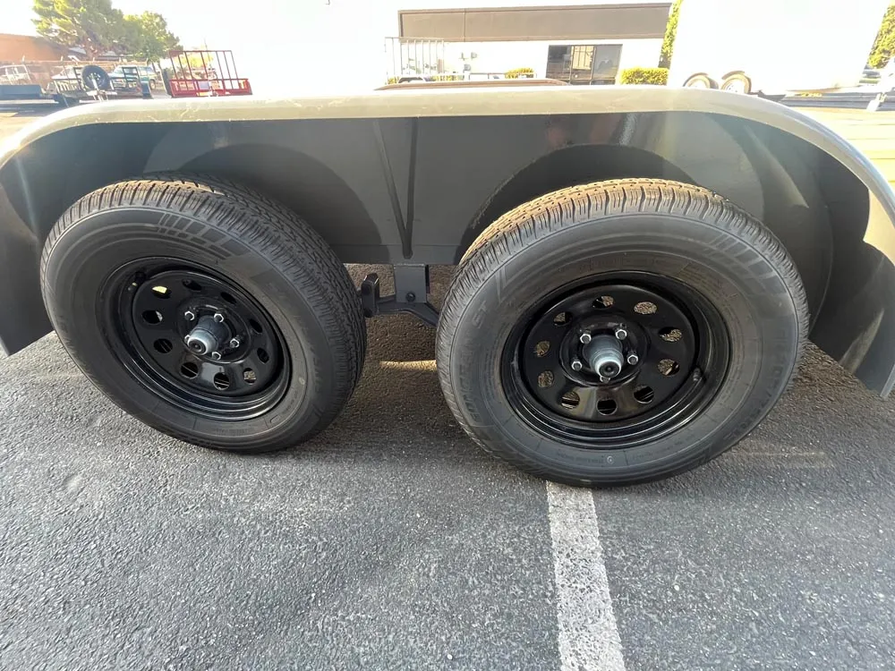 7 x 16 GMS Flat Bed Trailer 7K Tandem Gray tires