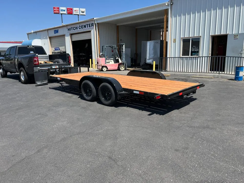 7 x 18 GMS Flat Bed Trailer 7K Tandem left rear