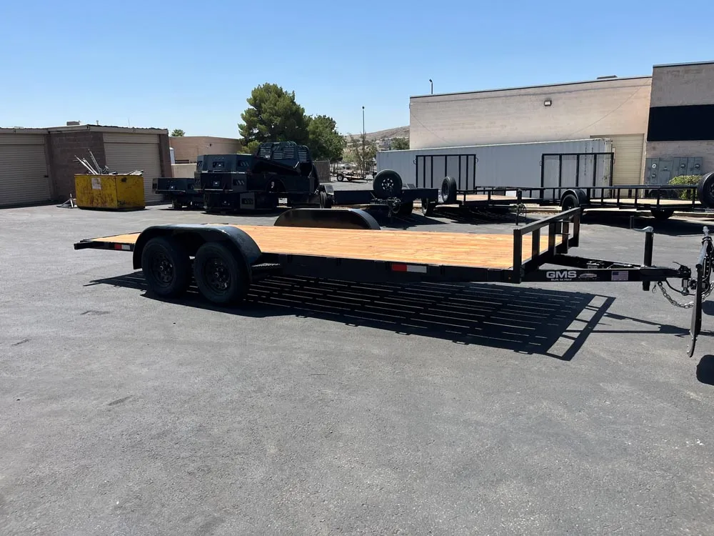 7 x 18 GMS Flat Bed Trailer 7K Tandem right front