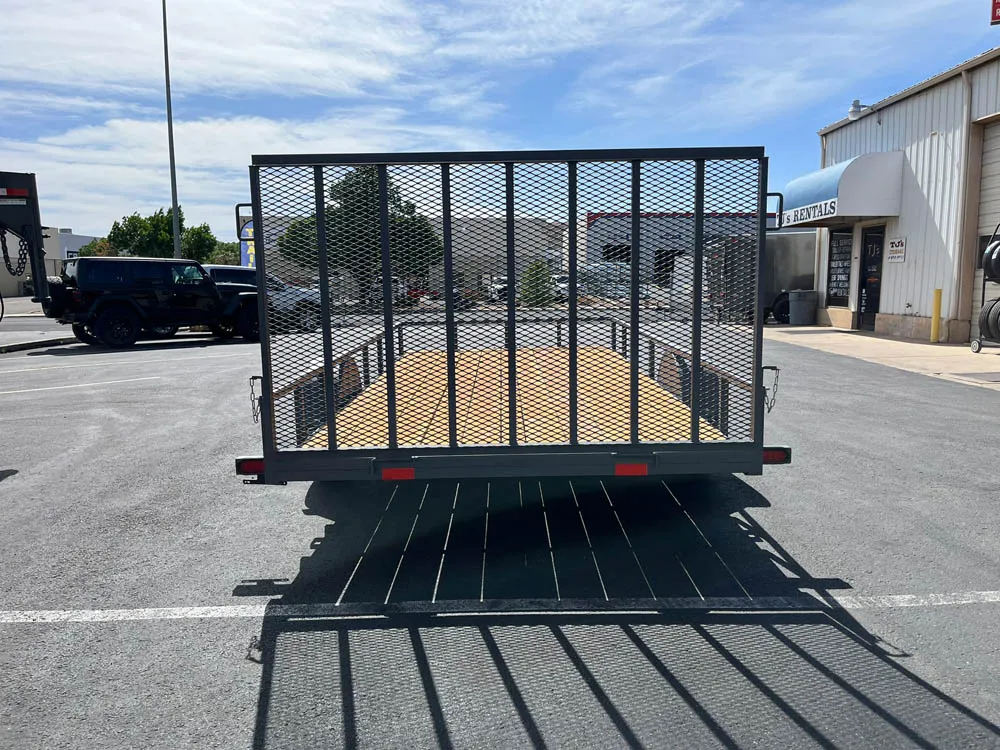 7 x 14 GMS Utility Trailer Single Gray rear
